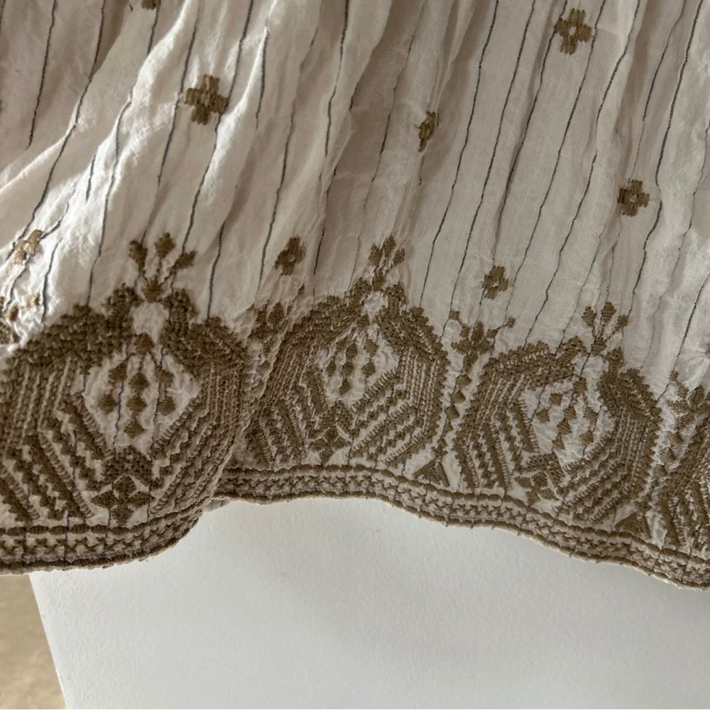 Vintage Johnny Was Workshop Embroidered tan Women's Top Sz xl - Picture 7 of 16